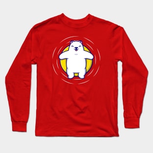 Cute Polar Bear Floating With Swimming Tires Long Sleeve T-Shirt